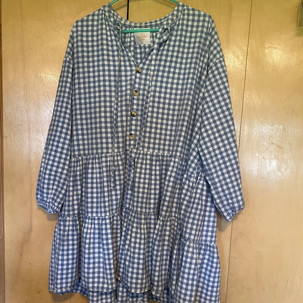 The Lullaby Club Avalon Gingham Linen Dress - M/L.,used in excellent condition.